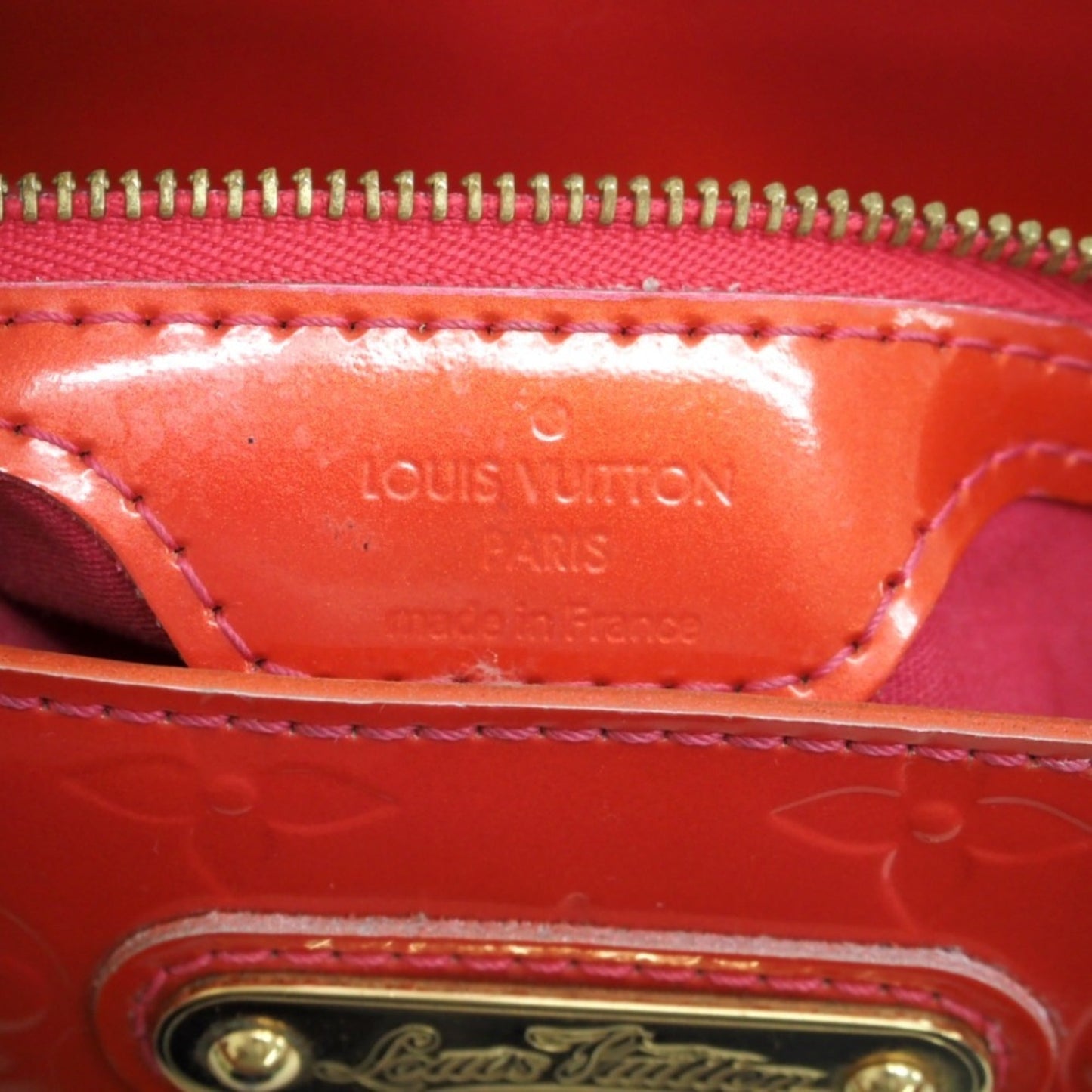 LOUIS VUITTON M93642 Wilshire PM Monogram Vernis Handbag Pomme d'Amour Women's
