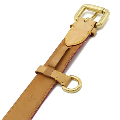LOUIS VUITTON Monogram Sun Tulle Belt Leather Fuchsia Pink #90 90/36 M6925U