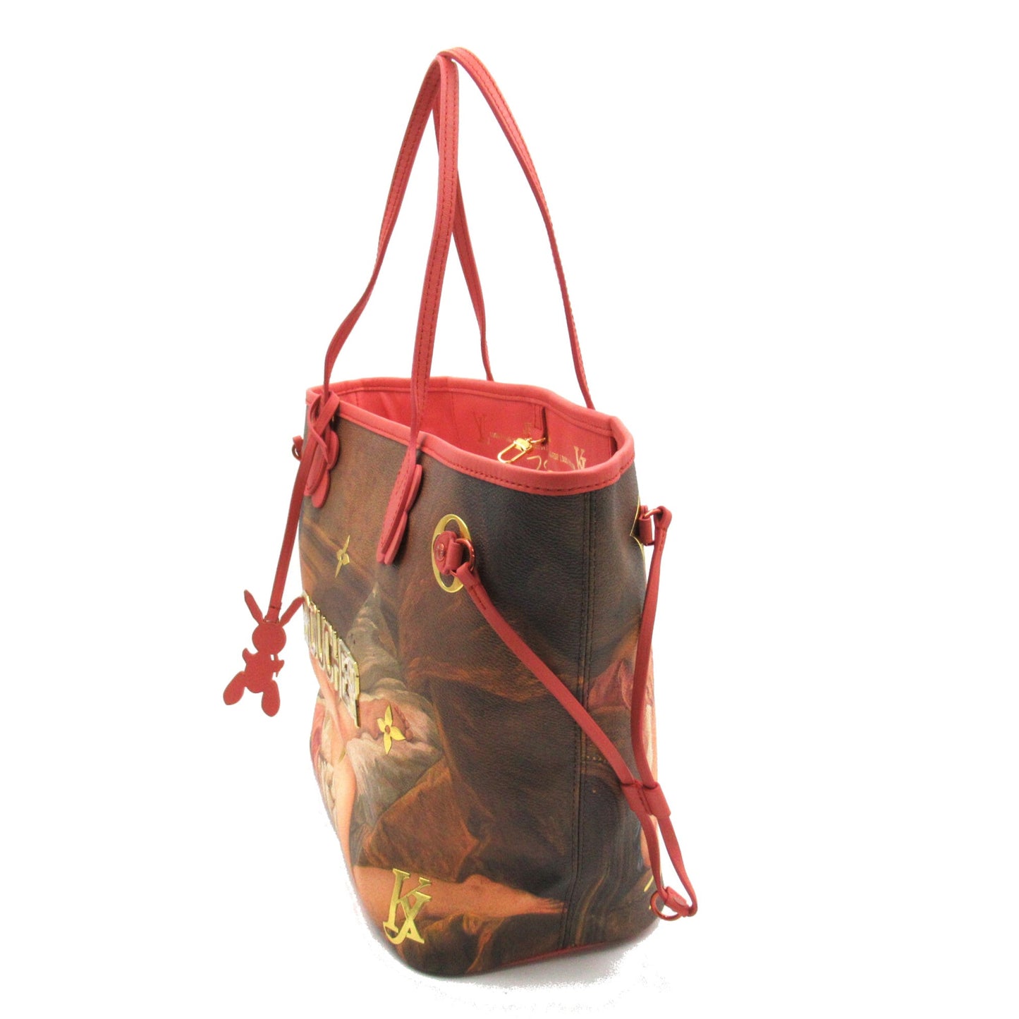 LOUIS VUITTON Neverfull MM Brown Pink Masters collection PVC coated canvas M43357