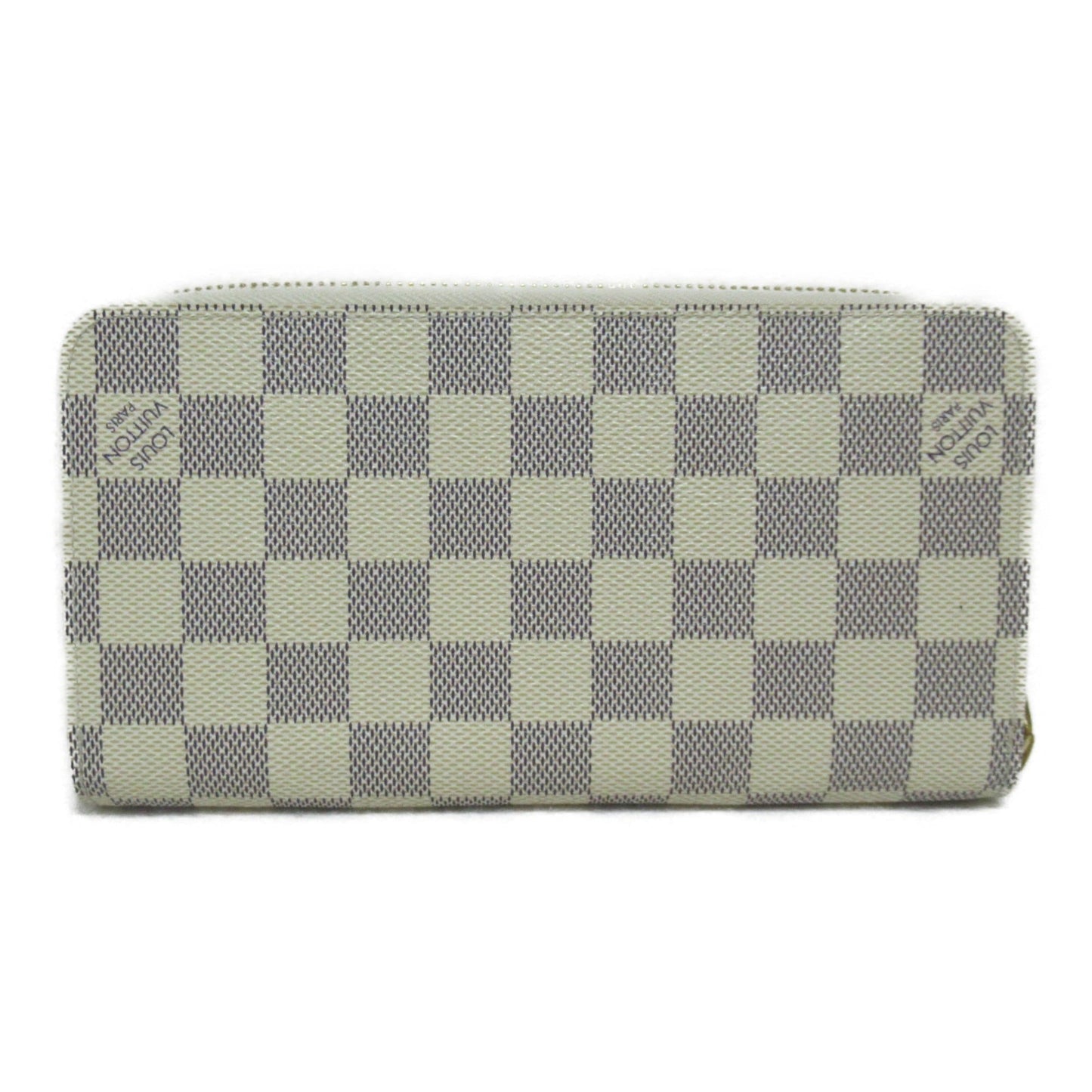 LOUIS VUITTON Illustre Zippy Wallet Round Long Wallet Ivory Damier Azur PVC coated canvas N63006