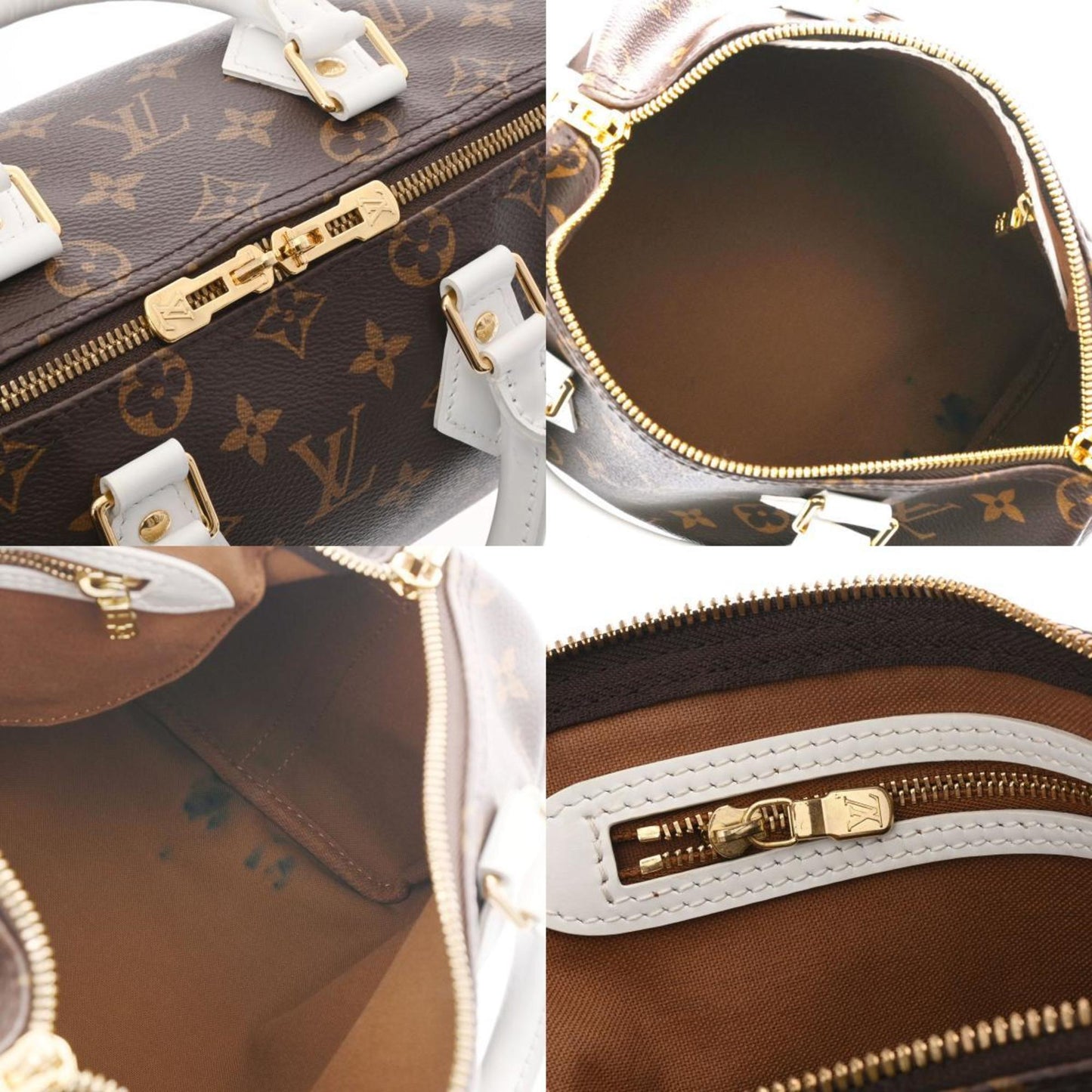 LOUIS VUITTON Monogram Speedy Bandouliere 25 Brown White M20754 Unisex Canvas Handbag