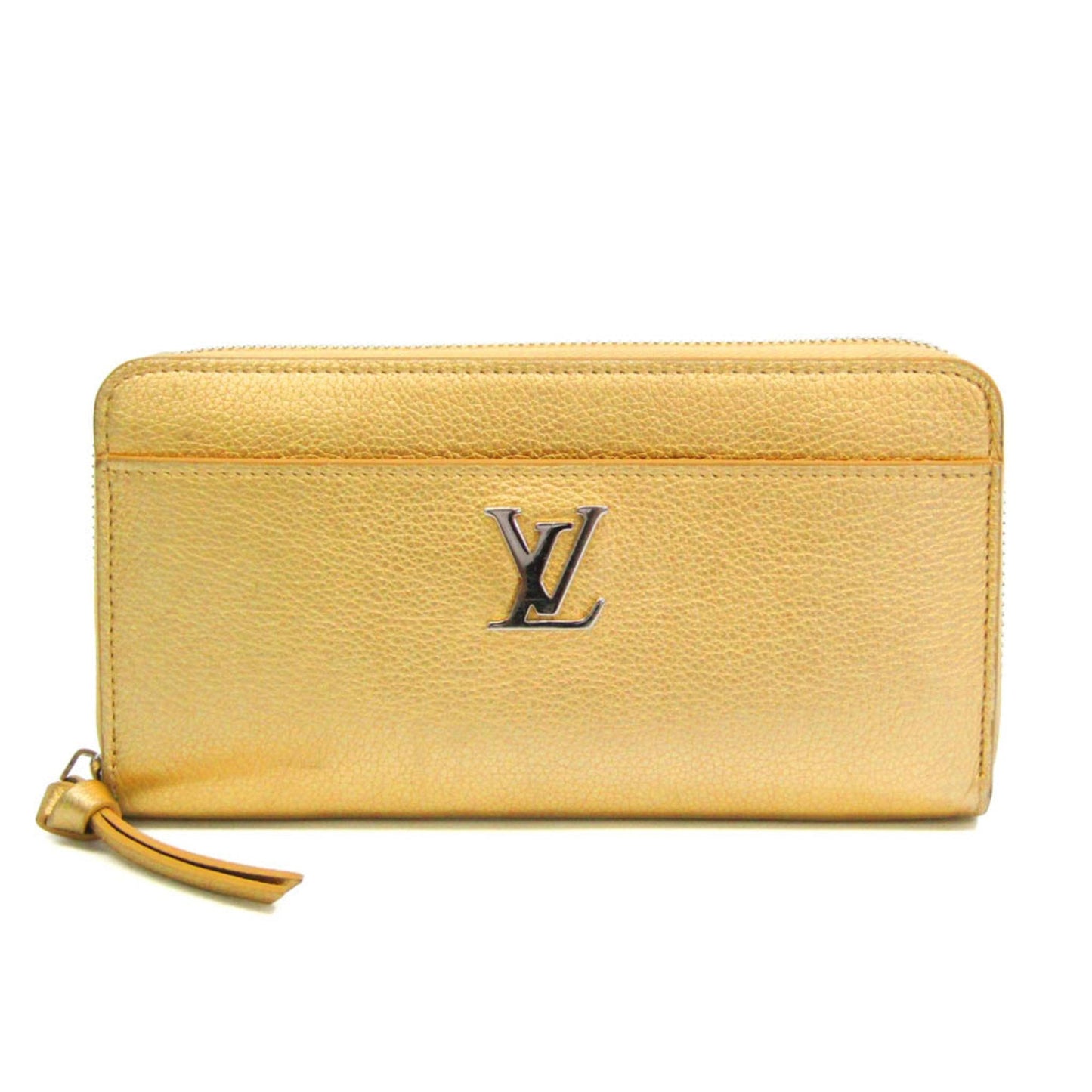 LOUIS VUITTON Zippy Lock Me Japan Limited M63816 Women's Calf Leather Long Wallet [bi-fold] Gold