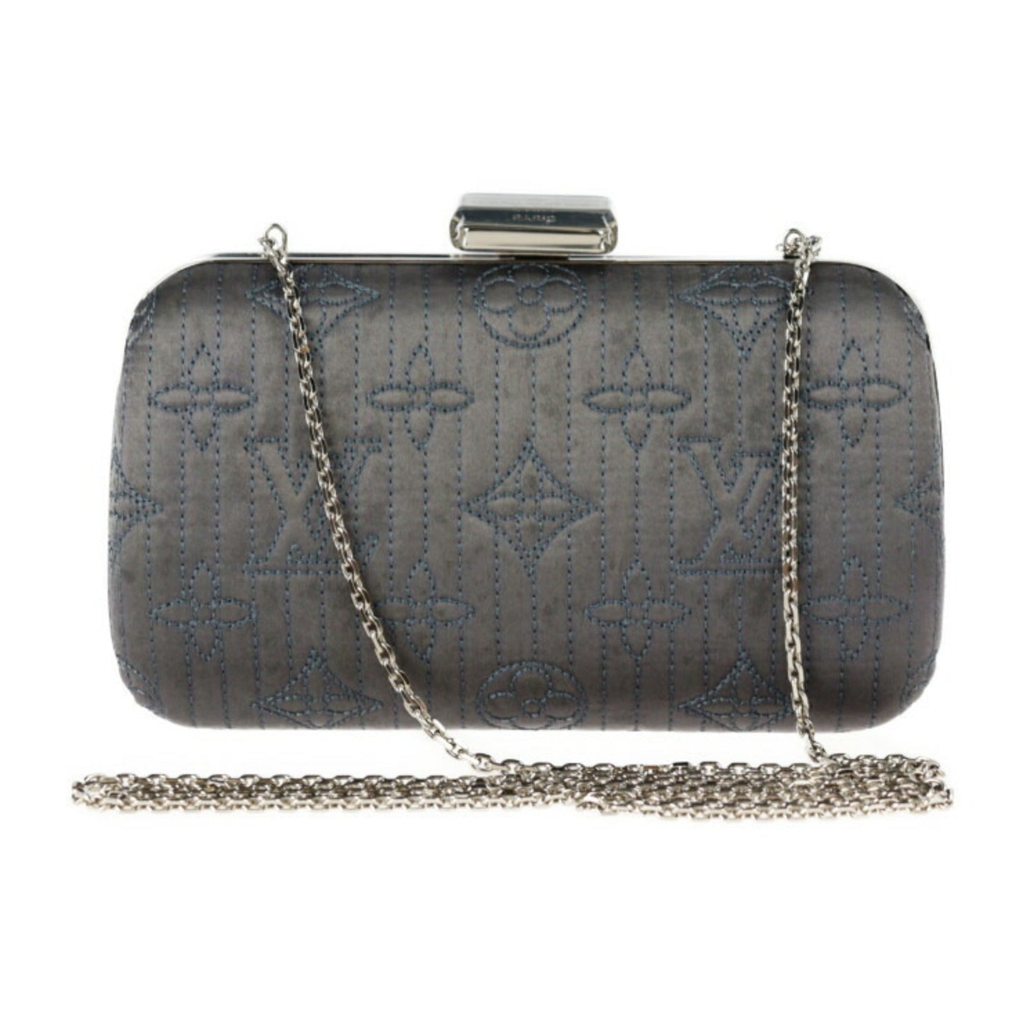 LOUIS VUITTON Minaudiere Clutch Bag M95802 Monogram Motard Gray Series Silver Metal Fittings 2WAY Chain Shoulder Clasp