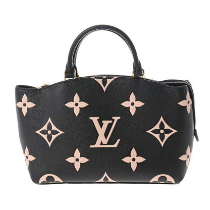 LOUIS VUITTON Monogram Implant Petit Palais PM Black Beige M58913 Women's Leather Bag