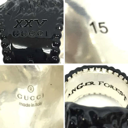 Gucci ANGER FOREST Anger Forest EAGLE HEAD Eagle Head Ring ???15 AG925 Silver x Black Bird Men's