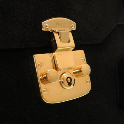 Gucci Lady Rock Suede Black Gold Hardware 000 110 0211 2WAY Handbag Bag 0057