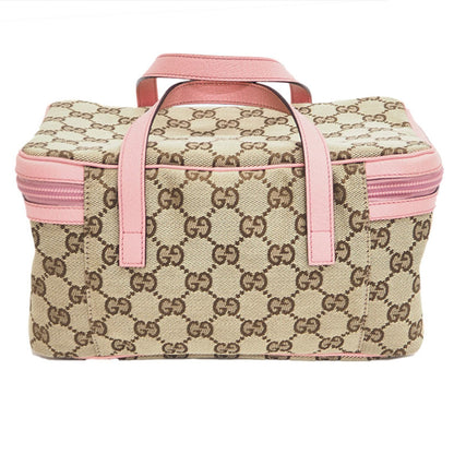 Gucci GG Canvas Vanity Bag Beige x Pink 124540 Ladies Handbag