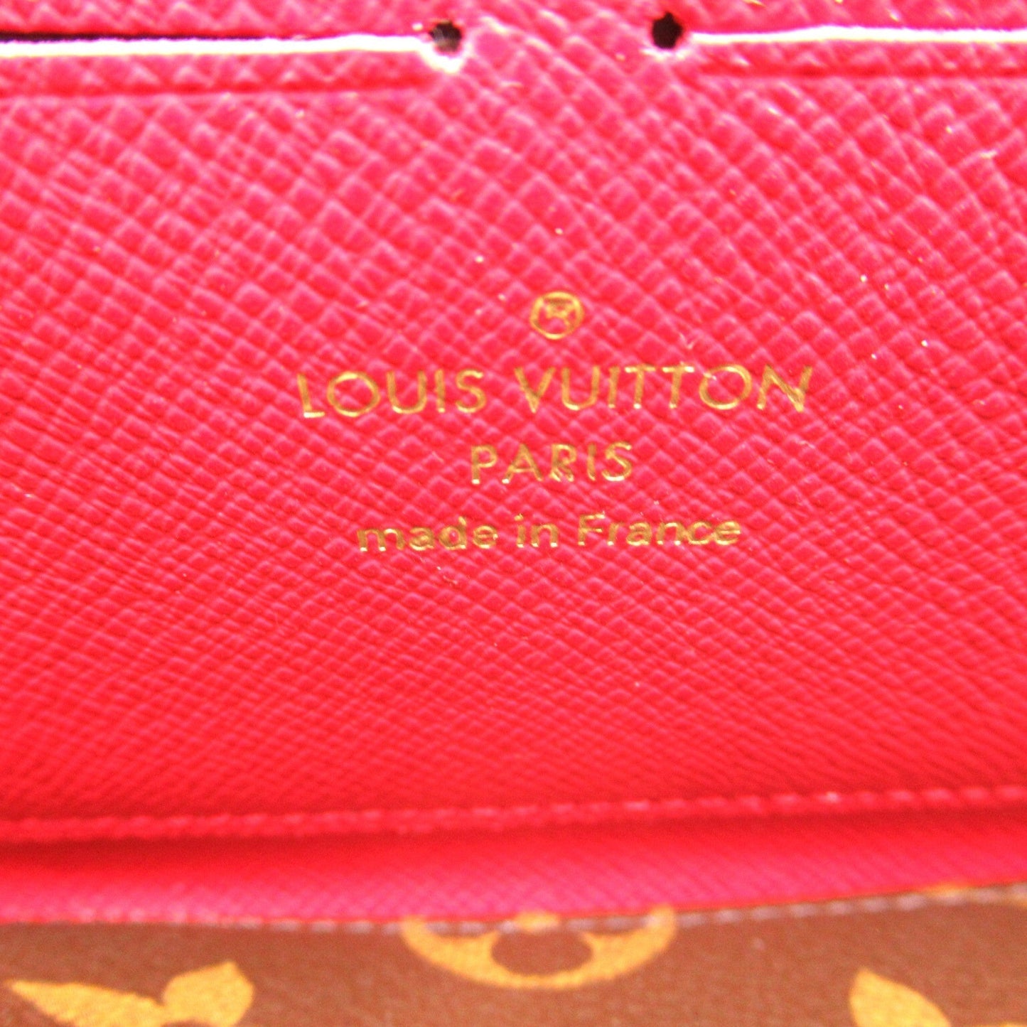 LOUIS VUITTON Zippy wallet Brown Red Cerise Monogram PVC coated canvas leather M61854