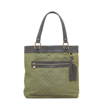 LOUIS VUITTON Monogram Lucile GM Tote Bag Shoulder M92681 Green Dark Brown Canvas Leather Women's