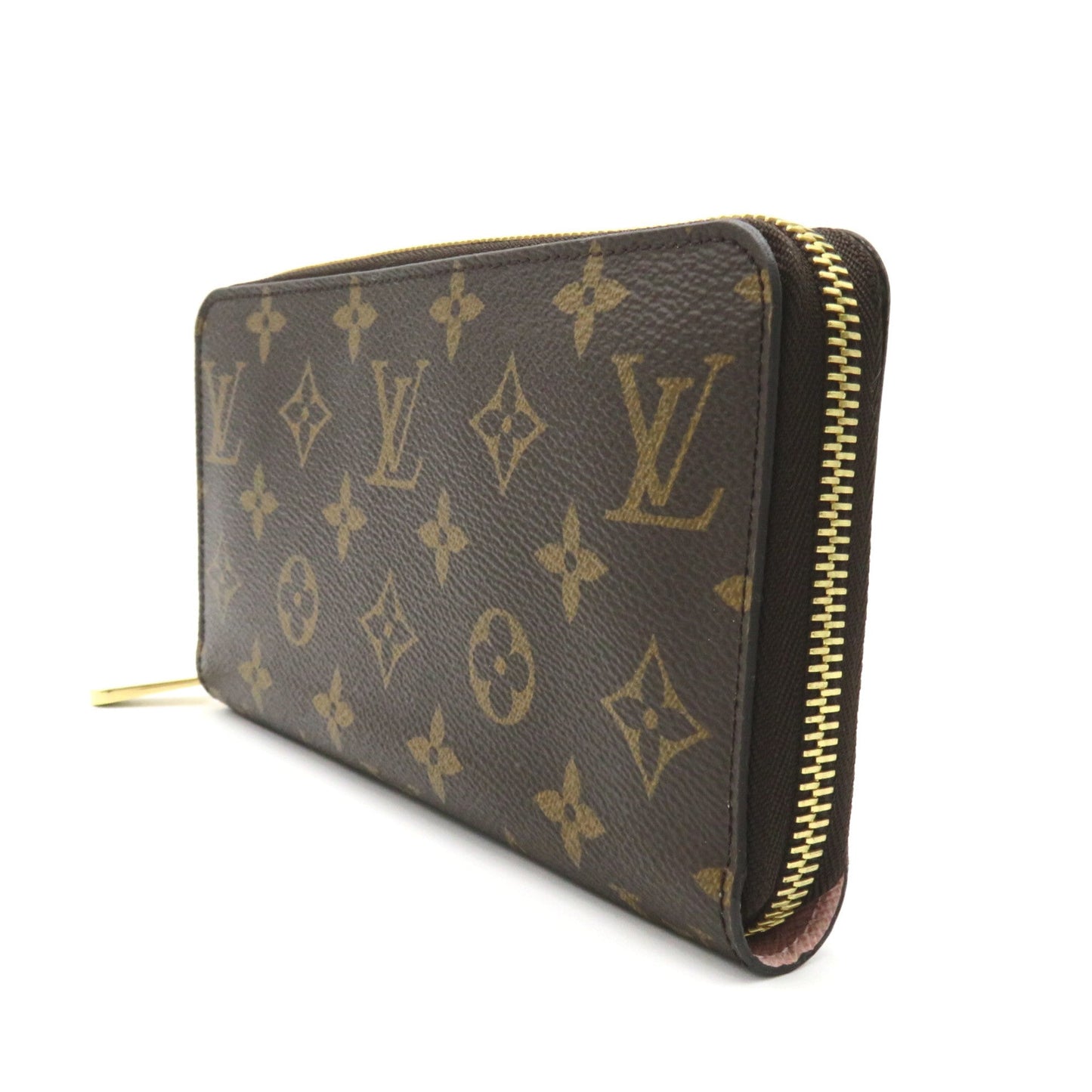 LOUIS VUITTON Zippy wallet Brown Pink Rose valerine Monogram PVC coated canvas M41894