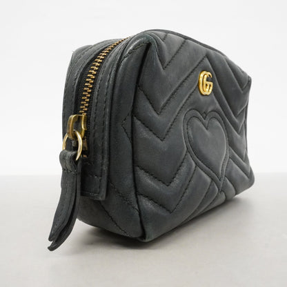 Gucci GG Marmont 476165 Women's Leather Pouch Black