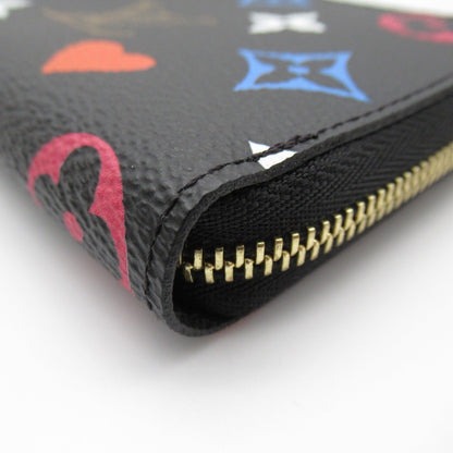 LOUIS VUITTON Zippy coin purse Black Black leather Game on M80305