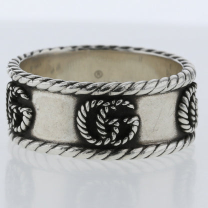 Gucci Ring Double G Width about 9mm 627729 J8400 0701 Silver 925 No. 17 Men's GUCCI