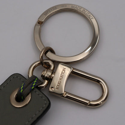 LOUIS VUITTON Portocre Tag Monogram Fluo Keychain MP2126 Titanium Canvas Gray Series Silver Hardware Key Ring Bag Charm