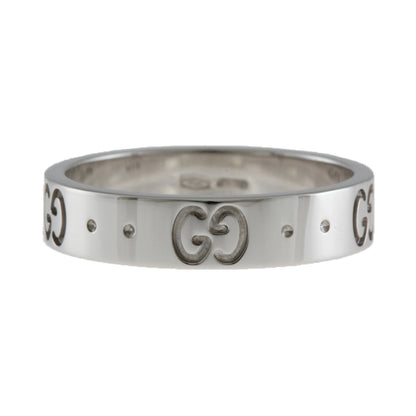 Gucci Icon Ring No. 9.5 18K K18 White Gold Women's