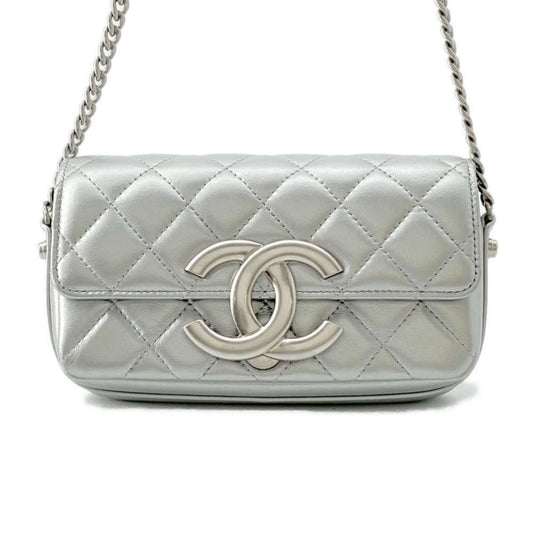 Chanel Chain Shoulder Bag Matelasse Coco Mark Pochette Lambskin AP3207 CHANEL