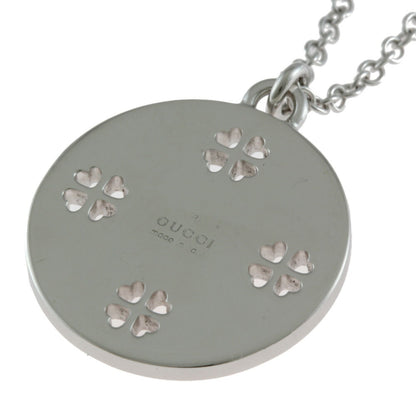 Gucci K18WG Necklace GG Icon Diamond Heart Clover Silver Ladies 18K K18 White Gold Accessory