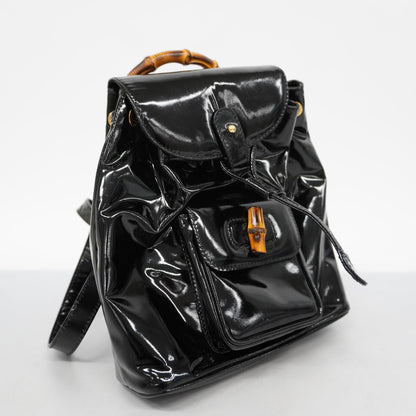GUCCIAuth  Bamboo Rucksack 003 1998 0030 Women's Leather Backpack Black