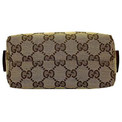Gucci Pouch Beige Orange GG Canvas 29596 Leather GUCCI Ladies