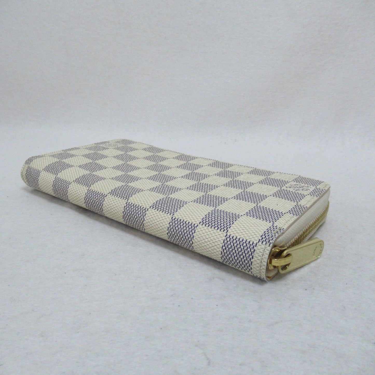 LOUIS VUITTON Illustre Zippy Wallet Round Long Wallet Ivory Damier Azur PVC coated canvas N63006