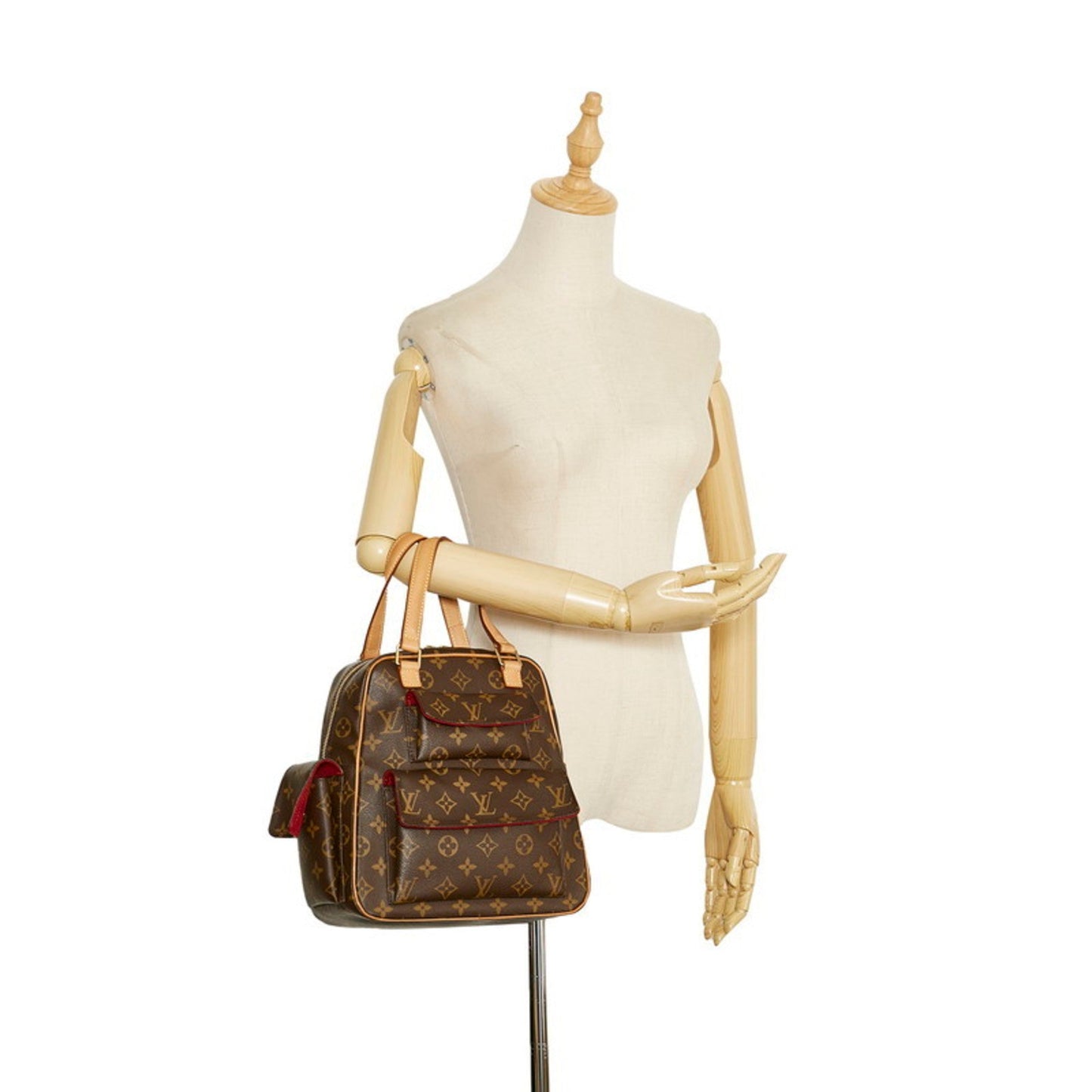 LOUIS VUITTON Monogram Exantry Cite Handbag M51161 Brown PVC Leather Ladies
