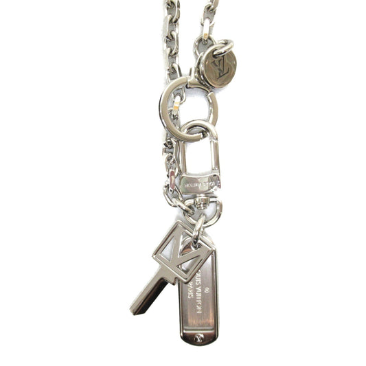 LOUIS VUITTON Portocle Chenne V Square Keychain Silver Stainless Steel M61994