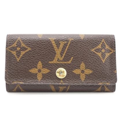 LOUIS VUITTON M69517 Multicle 4 Monogram Key Case Brown Unisex