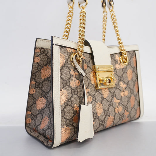 GUCCIAuth  Padlock Shoulder Bag 498156 Women's GG Supreme,Leather Shoulder Bag