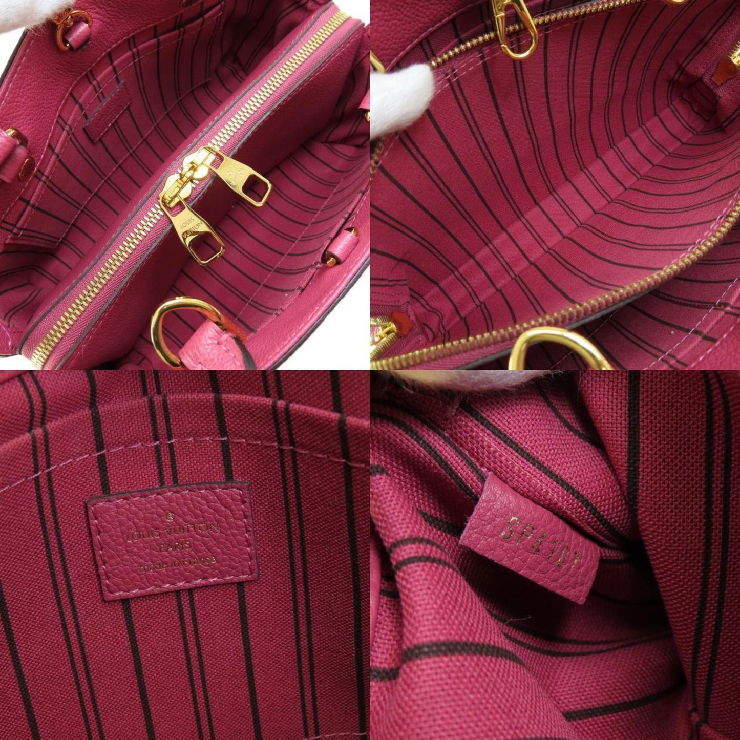 LOUIS VUITTON Montaigne BB Rose Handbag Amplant Ladies
