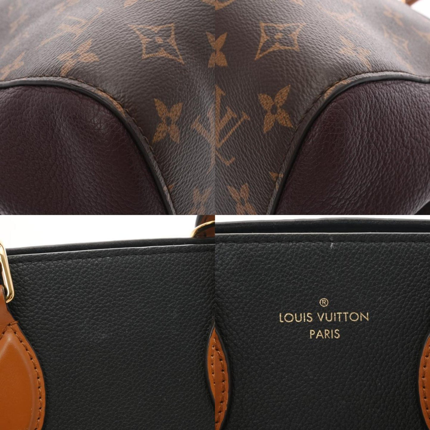 LOUIS VUITTON Monogram Fold Tote PM Noir Wine M45389 Women's Canvas Bag