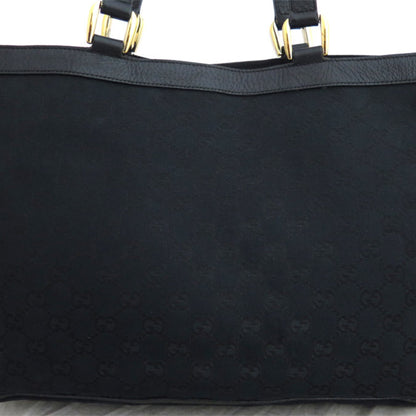 Gucci Bag GG Canvas Black x Gold Hardware Leather Shoulder Tote Women's Men's 146247