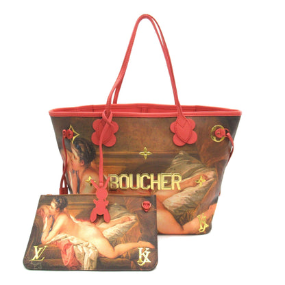 LOUIS VUITTON Neverfull MM Brown Pink Masters collection PVC coated canvas M43357