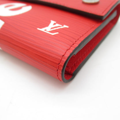 LOUIS VUITTON Chain Wallet [Supreme] Red Epi leather M67755