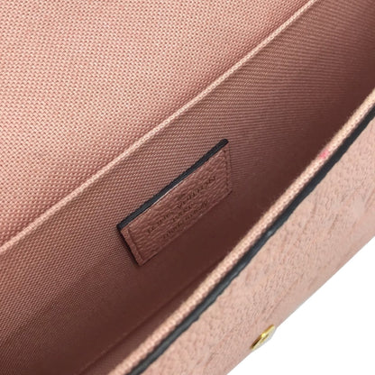 LOUIS VUITTON Monogram Implant Pochette Felicie M67856 Chain Wallet Bag Pink G Hardware Gold Rose Ballerine Women's