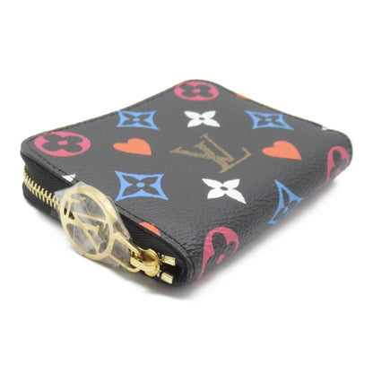 LOUIS VUITTON Zippy coin purse Black Black leather Game on M80305