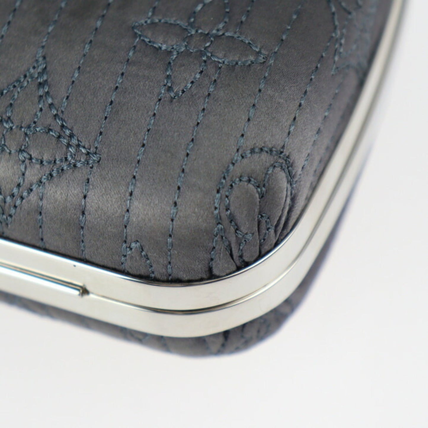 LOUIS VUITTON Minaudiere Clutch Bag M95802 Monogram Motard Gray Series Silver Metal Fittings 2WAY Chain Shoulder Clasp