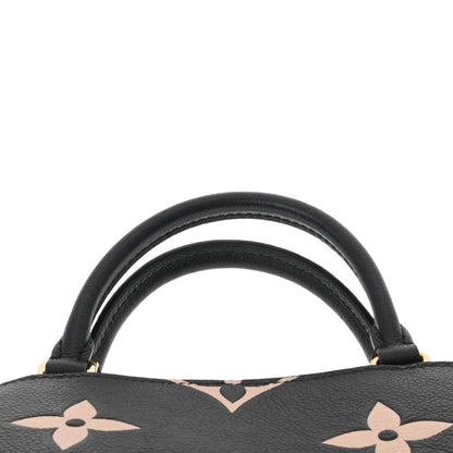 LOUIS VUITTON Monogram Implant Petit Palais PM Black Beige M58913 Women's Leather Bag