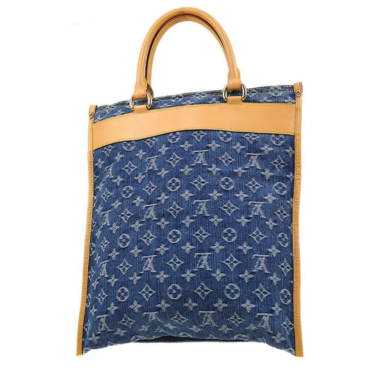 LOUIS VUITTON★ FLAT SHOPPER HAND TOTE BAG MONOGRAM DENIM M95018 92672