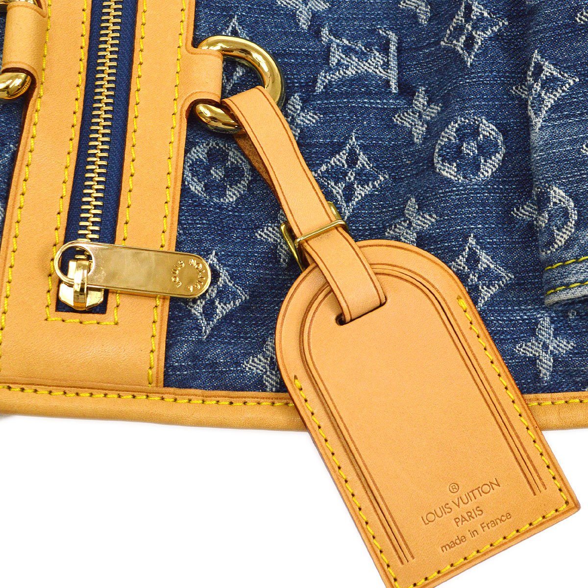 LOUIS VUITTON★ FLAT SHOPPER HAND TOTE BAG MONOGRAM DENIM M95018 92672