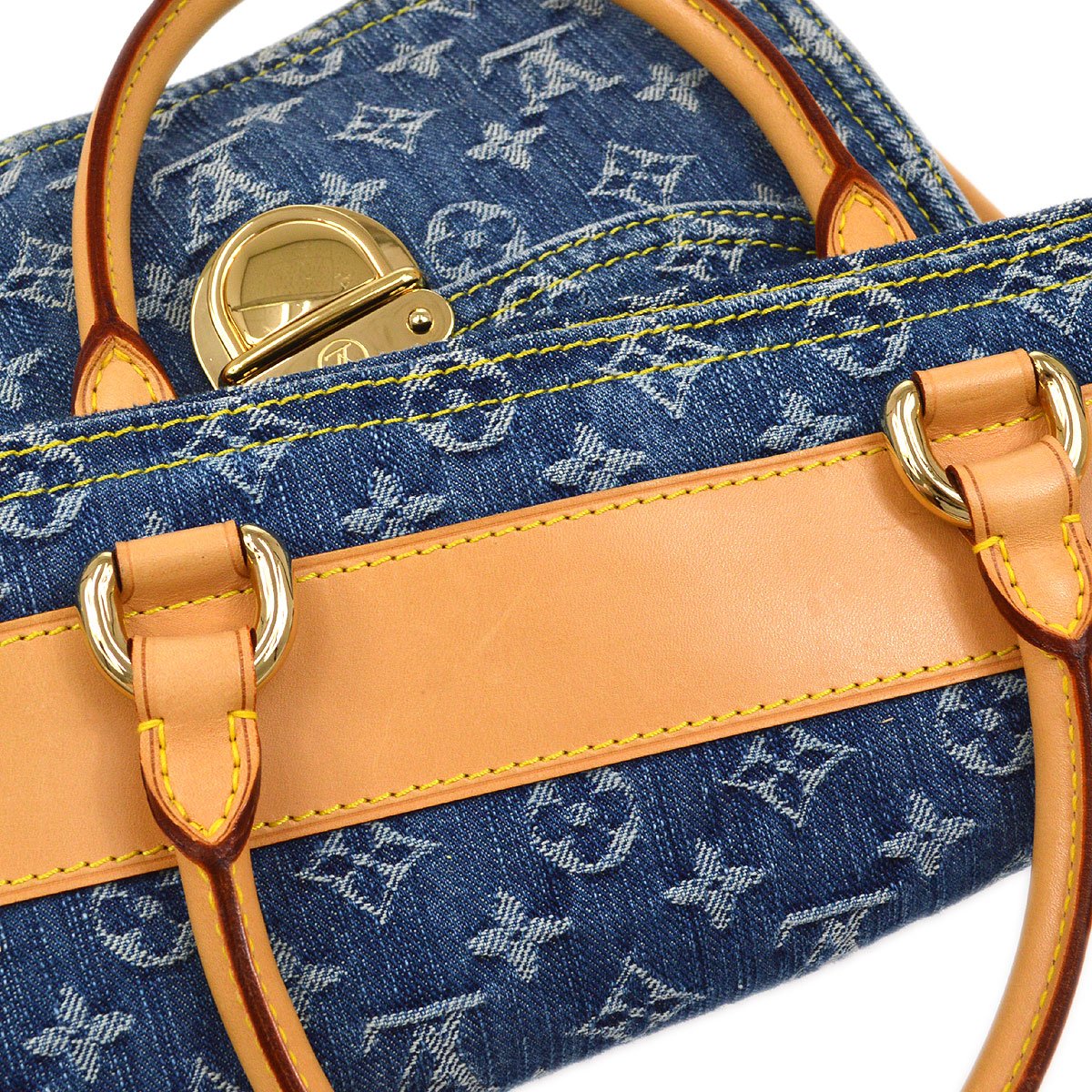 LOUIS VUITTON★ FLAT SHOPPER HAND TOTE BAG MONOGRAM DENIM M95018 92672