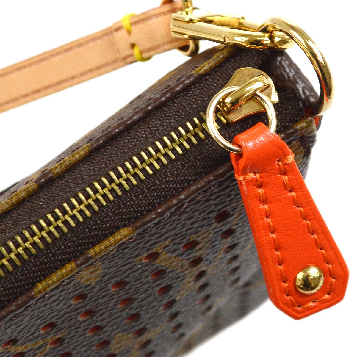 LOUIS VUITTON★ 2006 POCHETTE ACCESSOIRES MONOGRAM PERFO ORANGE M95185 62763