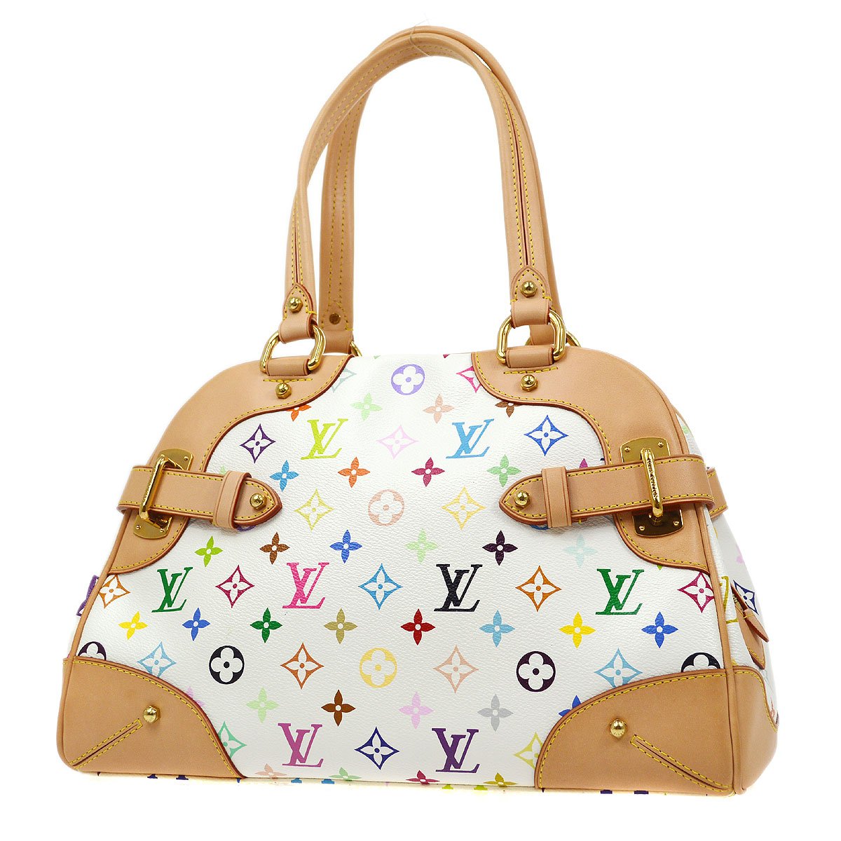LOUIS VUITTON★ 2011 CLAUDIA HAND BAG WHITE MONOGRAM MULTI M40193 83898