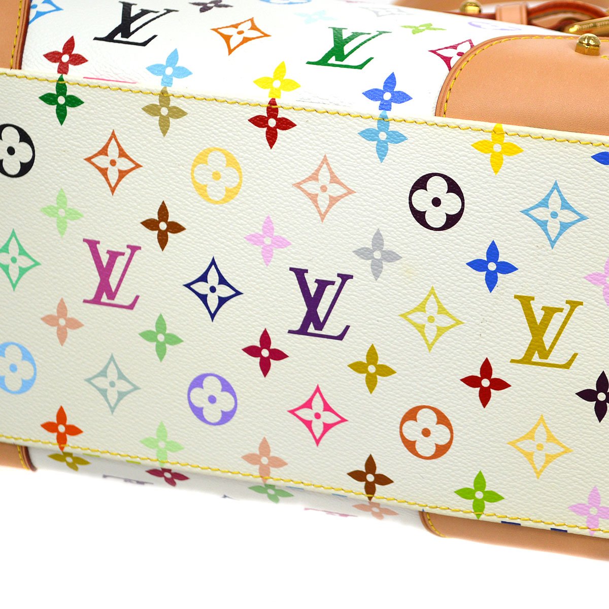 LOUIS VUITTON★ 2011 CLAUDIA HAND BAG WHITE MONOGRAM MULTI M40193 83898