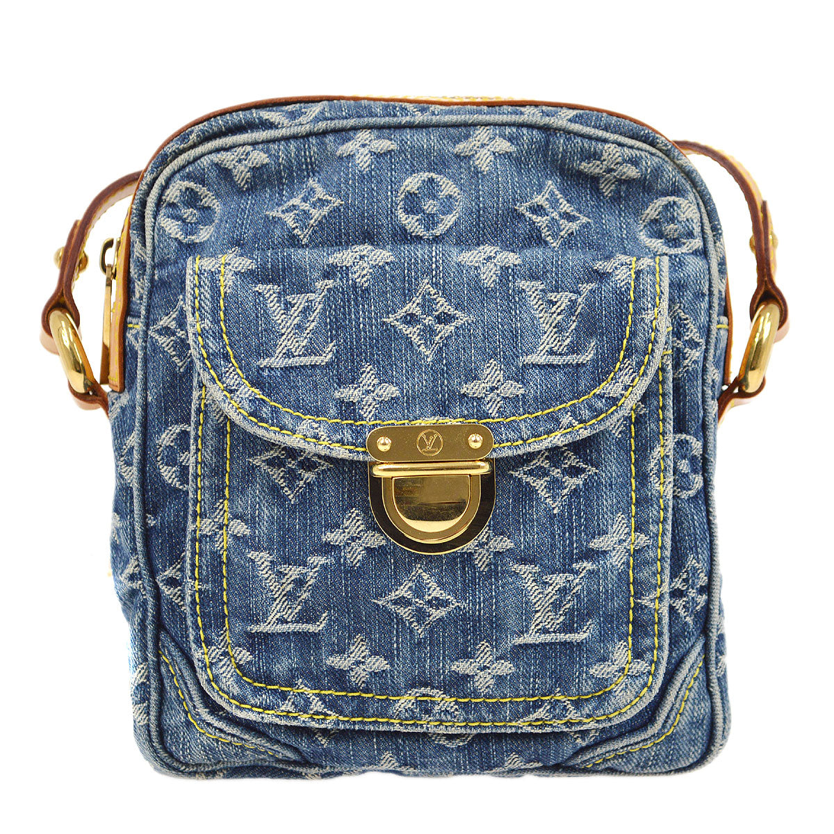 LOUIS VUITTON★ 2007 CAMERA BAG SHOULDER BAG INDIGO MONOGRAM DENIM M95348 00697