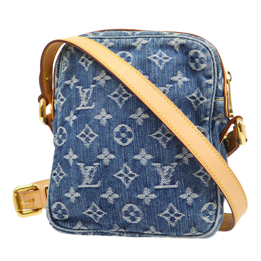LOUIS VUITTON★ 2007 CAMERA BAG SHOULDER BAG INDIGO MONOGRAM DENIM M95348 00697