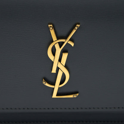 Saint Laurent Sunset Chain Wallet Calfskin Noir GHW