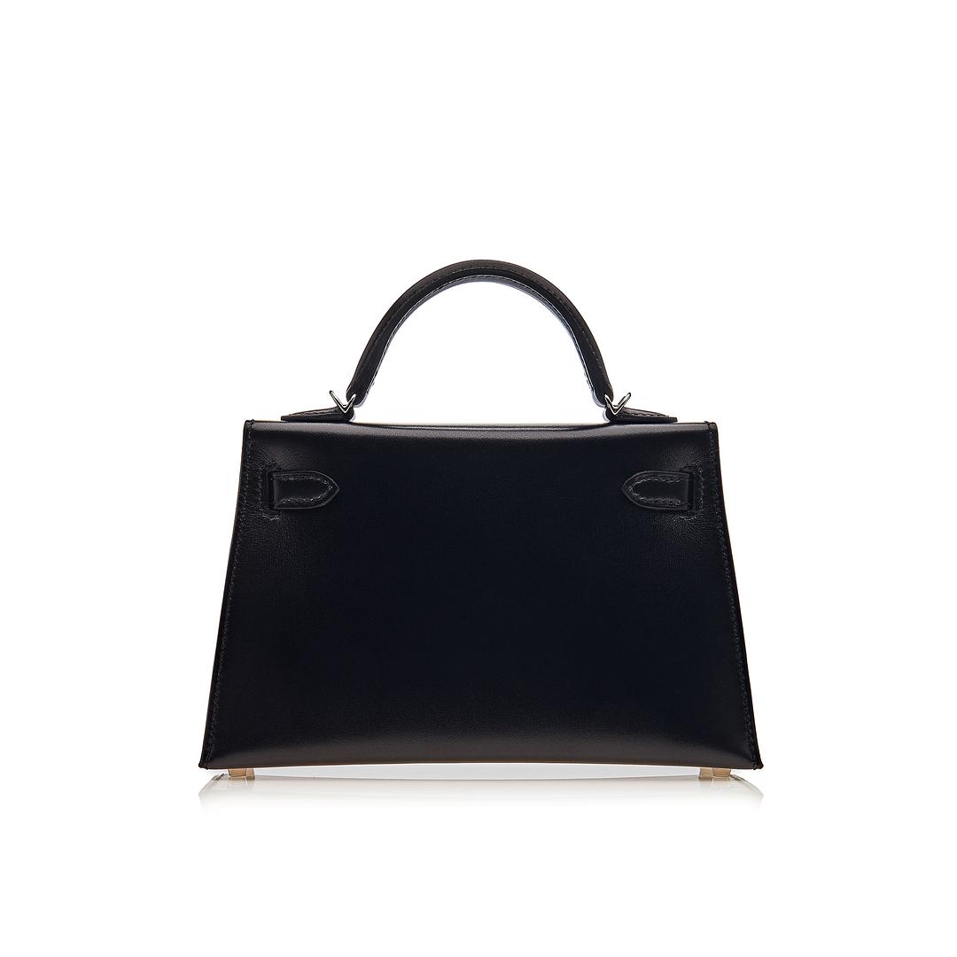 Hermes Kelly 20 Sellier Mini Noir Box Leather