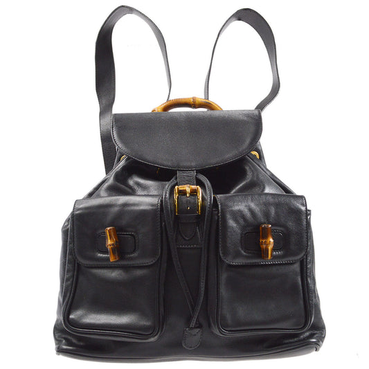 GUCCI Bamboo Backpack Black 26801