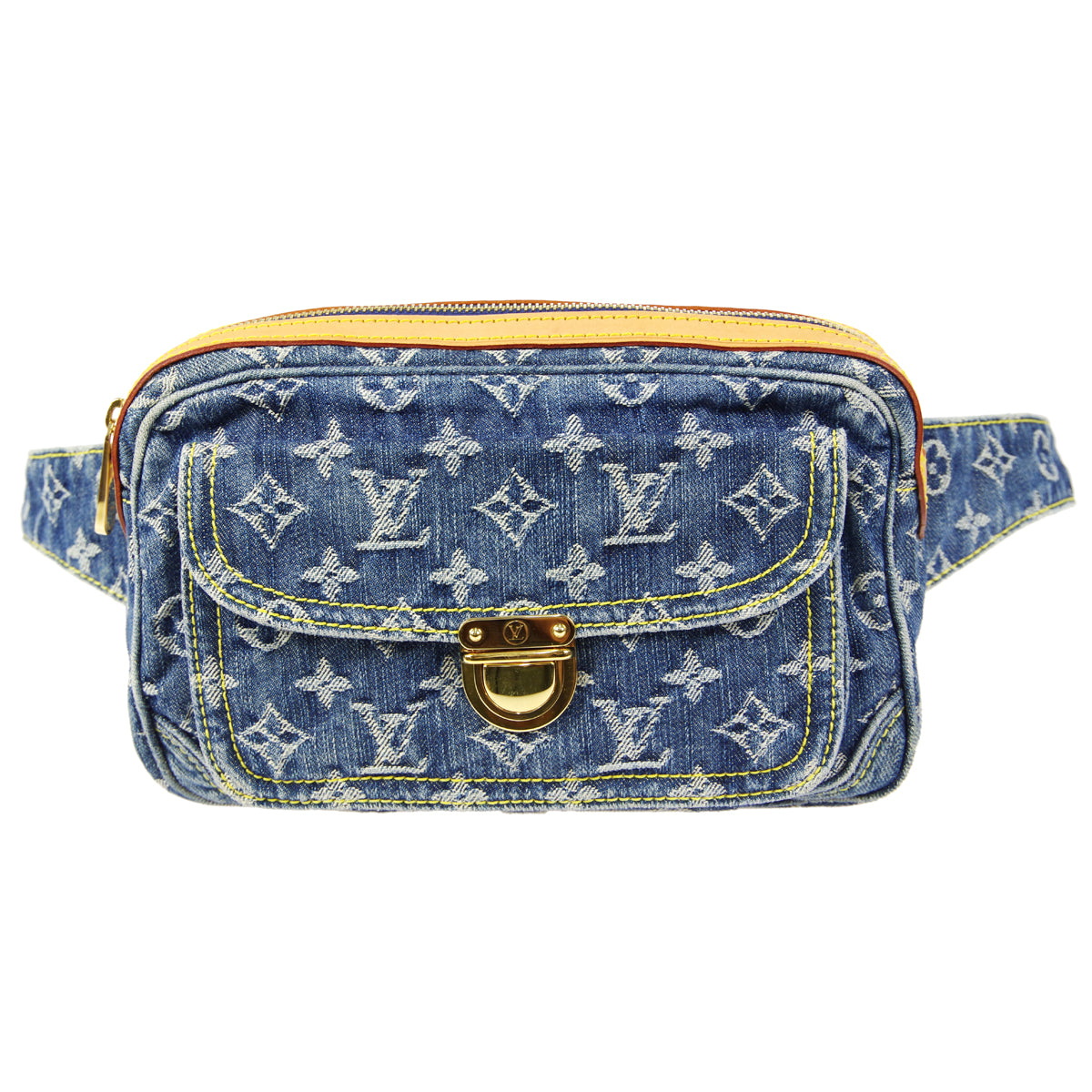 LOUIS VUITTON★ 2007 BUM BAG MONOGRAM DENIM M95347 27686