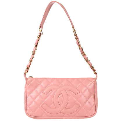 CHANEL Chain Handbag Pink Caviar 68193